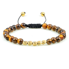 Load image into Gallery viewer, Black Lava Stone Crown Charm Tiger Eye Beads Bracelet For Men Women Braided Bracelets Handmade Adjustable Couple Distance Bracelets Lava Stone Beads Essential Oil Diffuser Adjustable Bracelet With King Queen Crown Charm