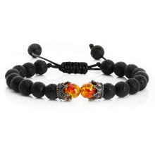 Load image into Gallery viewer, Black Lava Stone Crown Charm Tiger Eye Beads Bracelet For Men Women Braided Bracelets Handmade Adjustable Couple Distance Bracelets Lava Stone Beads Essential Oil Diffuser Adjustable Bracelet With King Queen Crown Charm