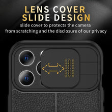 Load image into Gallery viewer, Black Leather Shockproof Phone Case on iPhone 13 11 12 14 Pro Max XR XS Max 14 Plus Camera Lens Protection Soft Back Cover Silky-Soft Touch Full-Body Protective Case Shockproof Cover