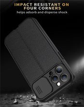 Load image into Gallery viewer, Black Leather Shockproof Phone Case on iPhone 13 11 12 14 Pro Max XR XS Max 14 Plus Camera Lens Protection Soft Back Cover Silky-Soft Touch Full-Body Protective Case Shockproof Cover