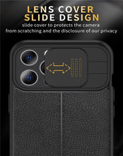 Load image into Gallery viewer, Black Leather Shockproof Phone Case on iPhone 13 11 12 14 Pro Max XR XS Max 14 Plus Camera Lens Protection Soft Back Cover Silky-Soft Touch Full-Body Protective Case Shockproof Cover