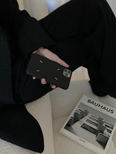 Load image into Gallery viewer, Black Luxury Business Leather Phone Case For iPhone 13 12 14 Pro Max 7 8 Plus X XS XR 11 SE 2 Classic Back Cover Leather Back Side Cover Phone Case For iPhone Simple Elegant Design Black Case For Smartphone