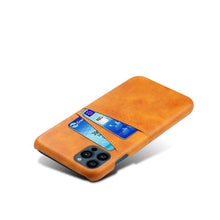 Load image into Gallery viewer, Black Luxury Men Card Holder Case for iPhone Business Classic Leather Wallet Case for iphone 12 13 14 Pro Max Phone Cover PU Leather Wallet Case with Card Pockets Back Cover