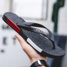 Load image into Gallery viewer, Black Man House Slippers Elegant Flip Flop Pool Slippers Summer Sandals Men's Shoes Breathable Air Mesh Comfortable Leather Flip Flops Non-Slip Sport Cushion Beach Outdoor Walking Slippers