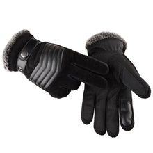 Load image into Gallery viewer, Black Men Leather Touchscreen Gloves Winter Retro Driving Comfortable Warm Gloves Elegant Design Men Fashion Outdoor Gloves Cold Weather Gloves For Cycling & Driving