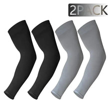 Load image into Gallery viewer, Black Men Unisex Cooling Arm Sleeves Cover Cycling Running Sun Protection Outdoor Activities Hide Tattoos Sleeve Cooling Sports Sleeve For Basketball Golf Football