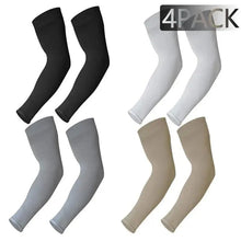 Load image into Gallery viewer, Black Men Unisex Cooling Arm Sleeves Cover Cycling Running Sun Protection Outdoor Activities Hide Tattoos Sleeve Cooling Sports Sleeve For Basketball Golf Football