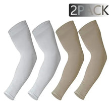 Load image into Gallery viewer, Black Men Unisex Cooling Arm Sleeves Cover Cycling Running Sun Protection Outdoor Activities Hide Tattoos Sleeve Cooling Sports Sleeve For Basketball Golf Football