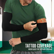 Load image into Gallery viewer, Black Men Unisex Cooling Arm Sleeves Cover Cycling Running Sun Protection Outdoor Activities Hide Tattoos Sleeve Cooling Sports Sleeve For Basketball Golf Football