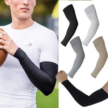 Load image into Gallery viewer, Black Men Unisex Cooling Arm Sleeves Cover Cycling Running Sun Protection Outdoor Activities Hide Tattoos Sleeve Cooling Sports Sleeve For Basketball Golf Football