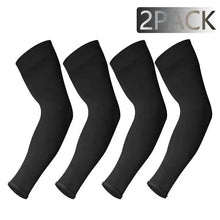 Load image into Gallery viewer, Black Men Unisex Cooling Arm Sleeves Cover Cycling Running Sun Protection Outdoor Activities Hide Tattoos Sleeve Cooling Sports Sleeve For Basketball Golf Football
