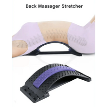 Load image into Gallery viewer, Black Purple Back Stretching Device Muscle Back Massage Relax Stretcher Posture Therapy Back Stretch Spine Pain Relief Stretcher Support Lower And Upper Muscle Pain Relief