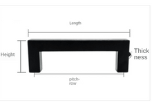 Load image into Gallery viewer, Black Silver Gold Cabinet Handle Square Furniture Hardware Stainless Steel Kitchen Door Knobs Cupboard Wardrobe Drawer Pulls Square Bar Cabinet Pull Drawer Handle Stainless Steel Modern Hardware For Kitchen And Bathroom Cabinets