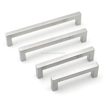 Load image into Gallery viewer, Black Silver Gold Cabinet Handle Square Furniture Hardware Stainless Steel Kitchen Door Knobs Cupboard Wardrobe Drawer Pulls Square Bar Cabinet Pull Drawer Handle Stainless Steel Modern Hardware For Kitchen And Bathroom Cabinets