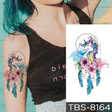 Load image into Gallery viewer, Black Sketchs Flowers Waterproof Temporary Tattoo Sticker Chest Flash Tattoo Wolf Diamond Flower Body Art Arm Fake Tattoo For Womens Men