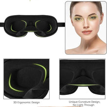 Load image into Gallery viewer, Black Soft Padded Sleeping Mask For Eyes Lightweight Blindfold Night Mask Modern Adjustable Super Smooth Eye Patch For Sleep