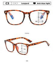 Load image into Gallery viewer, Black Square Multifocal Progressive Reading Glasses For Men Fashion With Diopters Anti-glare Computer Reading Gaming TV Phones Transparent Glasses For Women Men