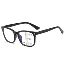 Load image into Gallery viewer, Black Square Multifocal Progressive Reading Glasses For Men Fashion With Diopters Anti-glare Computer Reading Gaming TV Phones Transparent Glasses For Women Men