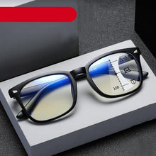 Load image into Gallery viewer, Black Square Multifocal Progressive Reading Glasses For Men Fashion With Diopters Anti-glare Computer Reading Gaming TV Phones Transparent Glasses For Women Men