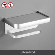 Load image into Gallery viewer, Black Toilet Paper Holder Multifunction Bathroom Storage Shelf Roll Paper Holder Toilet Paper Holder With Shelf Matte Black Toilet Paper Holder Toilet Paper Roll Holder Bathroom Adhesive Toilet Paper Holder