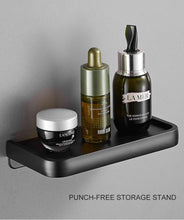 Load image into Gallery viewer, Black Toilet Paper Holder Multifunction Bathroom Storage Shelf Roll Paper Holder Toilet Paper Holder With Shelf Matte Black Toilet Paper Holder Toilet Paper Roll Holder Bathroom Adhesive Toilet Paper Holder