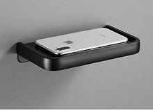 Load image into Gallery viewer, Black Toilet Paper Holder Multifunction Bathroom Storage Shelf Roll Paper Holder Toilet Paper Holder With Shelf Matte Black Toilet Paper Holder Toilet Paper Roll Holder Bathroom Adhesive Toilet Paper Holder