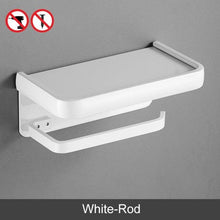 Load image into Gallery viewer, Black Toilet Paper Holder Multifunction Bathroom Storage Shelf Roll Paper Holder Toilet Paper Holder With Shelf Matte Black Toilet Paper Holder Toilet Paper Roll Holder Bathroom Adhesive Toilet Paper Holder