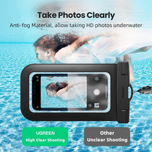 Load image into Gallery viewer, Black Waterproof Phone Case Bag For iPhone 14 13 12 Pro Max Swim Pouch For Universal Protective Phone Case Universal Waterproof Underwater Dustproof Touch Phone Case for iPhone