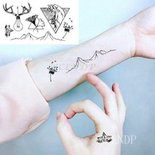 Load image into Gallery viewer, Black Waterproof Temporary Bird Tattoo Sticker Arm Leg Wrist Modern Small Tattoo For Womens And Kids