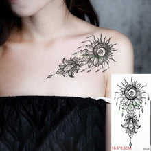 Load image into Gallery viewer, Black Waterproof Temporary Tattoo Sticker Different Design Colorful Fake Tattoo Arm Hand For Halloween Party Womens Mens