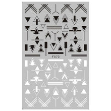 Load image into Gallery viewer, Black White 3D Nail Sticker Decals Cool English Letter Nail Art Decoration Manicure Design Christmas New Year Gift French Nail Art Stickers Decals 8Sheets Nail Art Supplies 3D Self-Adhesive Nail Art Decoration Pattern Nail Accessories Classic Simple