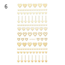 Load image into Gallery viewer, Black White 3D Nail Stickers Metal Gold Silver Geometric Tassel Strip Line Adhesive Transfer Decals Nail Art Design Gold Silver Metal Nail Sticker Metallic Curve Strip Line Nail Decal Self-Adhesive 3D Wave Design Nail Tips Decorations Manicure for Women