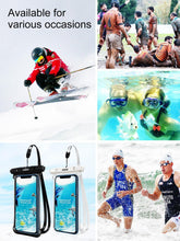 Load image into Gallery viewer, Black White Full View Waterproof Case for Phone Underwater Snow Transparent Swimming Pouch Big Mobile Phone Covers Waterproof Mobile Phone Case Underwater Waterproof Iphone Case