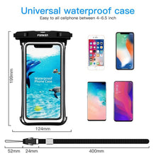 Load image into Gallery viewer, Black White Full View Waterproof Case for Phone Underwater Snow Transparent Swimming Pouch Big Mobile Phone Covers Waterproof Mobile Phone Case Underwater Waterproof Iphone Case