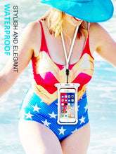 Load image into Gallery viewer, Black White Full View Waterproof Case for Phone Underwater Snow Transparent Swimming Pouch Big Mobile Phone Covers Waterproof Mobile Phone Case Underwater Waterproof Iphone Case