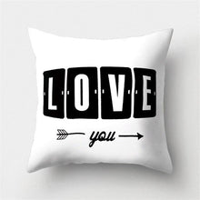 Load image into Gallery viewer, Black White Geometric Cushion Cover Pillowcase Sofa Cushions Decorative Pillow Covers Stripe Pattern Throw Pillow Case Daily Decorations Sofa Throw Pillow Case Cushion Covers Pillowcase Polyester Home Decor Pillow Cases 45x45CM