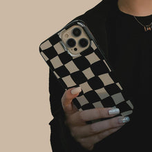 Load image into Gallery viewer, Black White Luxury Checkerboard Soft Phone Case For iPhone 14 13 12 11 Pro Max Mini X XR 7 8 Plus XS Shockproof Protective Cover Unisex Modern Phone Case Elegant Design