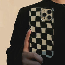 Load image into Gallery viewer, Black White Luxury Checkerboard Soft Phone Case For iPhone 14 13 12 11 Pro Max Mini X XR 7 8 Plus XS Shockproof Protective Cover Unisex Modern Phone Case Elegant Design
