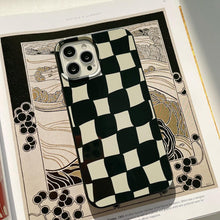 Load image into Gallery viewer, Black White Luxury Checkerboard Soft Phone Case For iPhone 14 13 12 11 Pro Max Mini X XR 7 8 Plus XS Shockproof Protective Cover Unisex Modern Phone Case Elegant Design