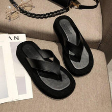 Load image into Gallery viewer, Black White Thick Bottom Flip Flops Women Famous Design Clip Toe Slippers Platform Slides Beach Comfort Thong Style Flip Flops Sandals For Women With Arch Support For Comfortable Walk
