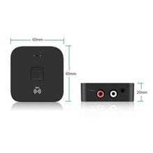 Load image into Gallery viewer, Black Wireless Bluetooth Receiver 5.0 aptX LL RCA NFC 3.5mm Jack Aux Audio Adapter