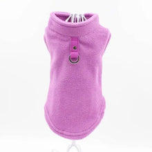 Load image into Gallery viewer, Blank Dog Vest Soft Fleece Clothes For Small Dogs Solid Candy Color Dog T Shirt With Dog Harness Leash Dog Cold Weather Coat Warm Dog Jumpers Soft Fleece Vest Jacket with Leash Ring Costume for Puppy Small Dogs
