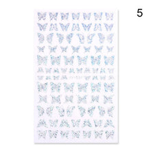 Load image into Gallery viewer, Blue Butterfly 3D Nail Stickers Flowers Leaves Self Adhesive Transfer Sliders Wraps Manicures Foils Decorations Decoration Tattoo Manicure Transfer Nail Decals Flowers Butterfly Designs Nails Supply Manicure Tips Design Nail Decoration