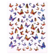 Load image into Gallery viewer, Blue Butterfly 3D Nail Stickers Flowers Leaves Self Adhesive Transfer Sliders Wraps Manicures Foils Decorations Decoration Tattoo Manicure Transfer Nail Decals Flowers Butterfly Designs Nails Supply Manicure Tips Design Nail Decoration