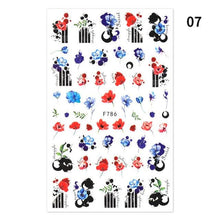 Load image into Gallery viewer, Blue Butterfly 3D Nail Stickers Flowers Leaves Self Adhesive Transfer Sliders Wraps Manicures Foils Decorations Decoration Tattoo Manicure Transfer Nail Decals Flowers Butterfly Designs Nails Supply Manicure Tips Design Nail Decoration
