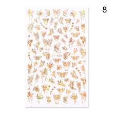 Load image into Gallery viewer, Blue Butterfly 3D Nail Stickers Flowers Leaves Self Adhesive Transfer Sliders Wraps Manicures Foils Decorations Decoration Tattoo Manicure Transfer Nail Decals Flowers Butterfly Designs Nails Supply Manicure Tips Design Nail Decoration
