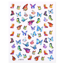 Load image into Gallery viewer, Blue Butterfly 3D Nail Stickers Flowers Leaves Self Adhesive Transfer Sliders Wraps Manicures Foils Decorations Decoration Tattoo Manicure Transfer Nail Decals Flowers Butterfly Designs Nails Supply Manicure Tips Design Nail Decoration