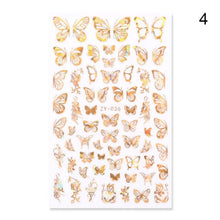 Load image into Gallery viewer, Blue Butterfly 3D Nail Stickers Flowers Leaves Self Adhesive Transfer Sliders Wraps Manicures Foils Decorations Decoration Tattoo Manicure Transfer Nail Decals Flowers Butterfly Designs Nails Supply Manicure Tips Design Nail Decoration
