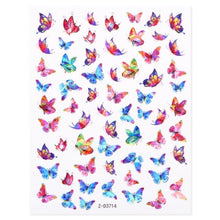 Load image into Gallery viewer, Blue Butterfly 3D Nail Stickers Flowers Leaves Self Adhesive Transfer Sliders Wraps Manicures Foils Decorations Decoration Tattoo Manicure Transfer Nail Decals Flowers Butterfly Designs Nails Supply Manicure Tips Design Nail Decoration