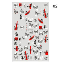 Load image into Gallery viewer, Blue Butterfly 3D Nail Stickers Flowers Leaves Self Adhesive Transfer Sliders Wraps Manicures Foils Decorations Decoration Tattoo Manicure Transfer Nail Decals Flowers Butterfly Designs Nails Supply Manicure Tips Design Nail Decoration